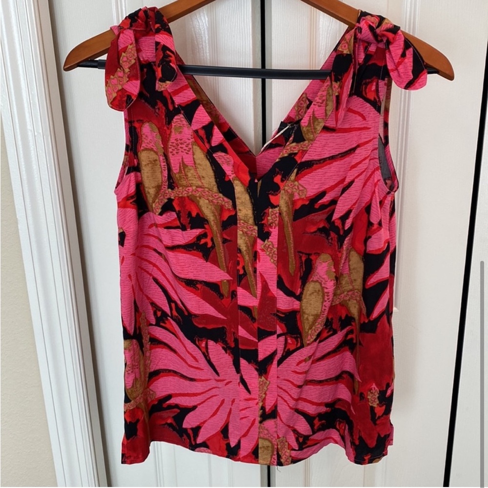 NWT! J. Crew | Floral palm pink tank top sz XXS - Picture 4 of 4